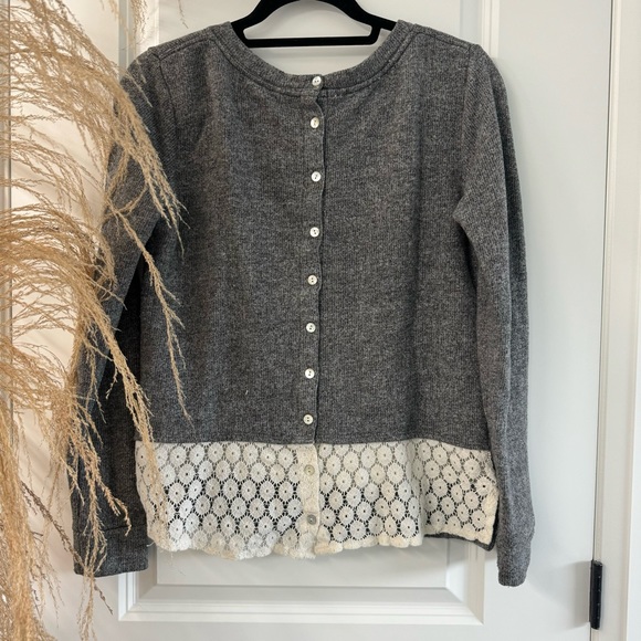grey sweater with elegant back detailing sezane inspired sweater - Picture 2 of 4